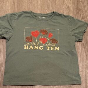 Hang Ten Kids Olive T-Shirt with Floral Print